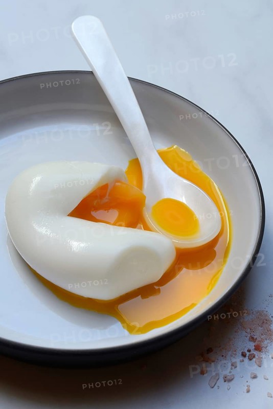 Soft boiled egg with spoon