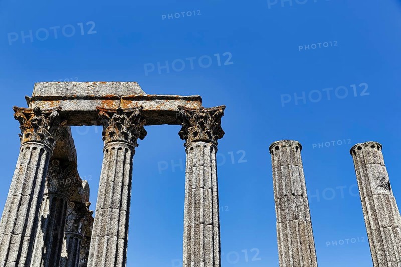 Columns against a blue sky