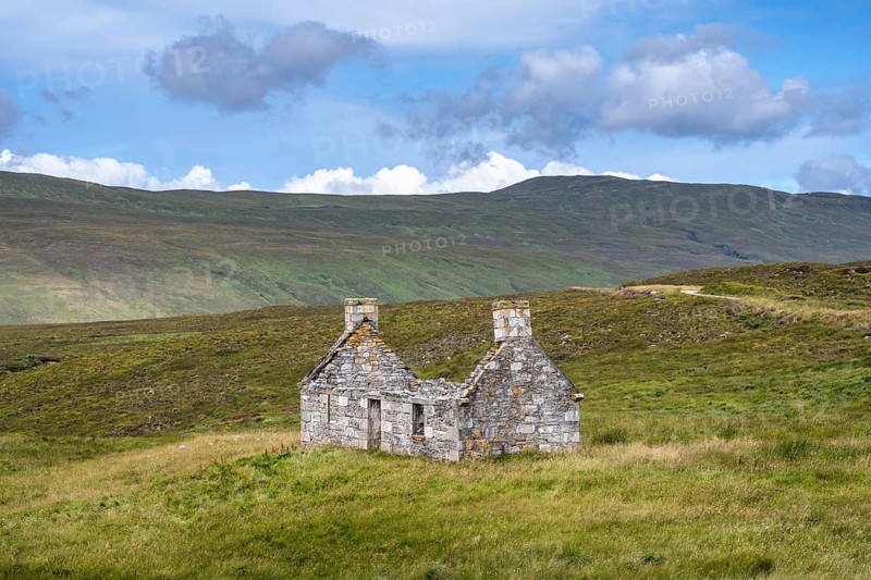 Abandoned and derelict cottage from the time of the Highland Clearances