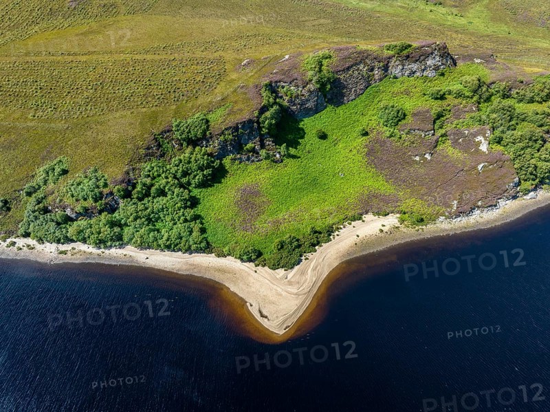 Aerial view of Loch Hope in the Northern Highlands