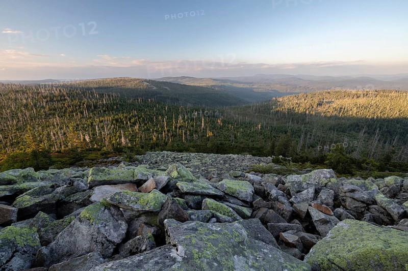 Sunset with view from the Lusen