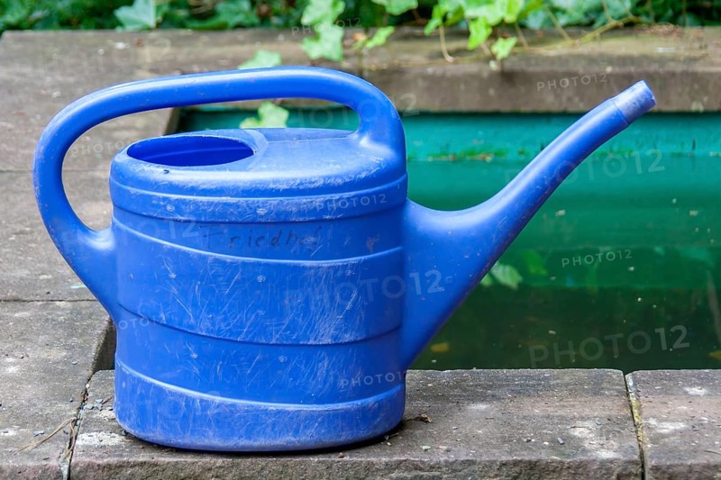 Blue watering can