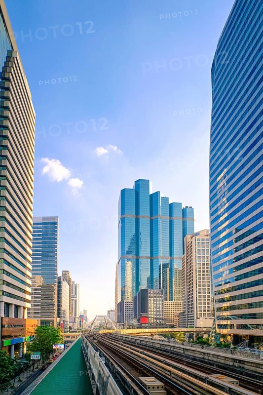 Sunny day in business downtown of Bangkok