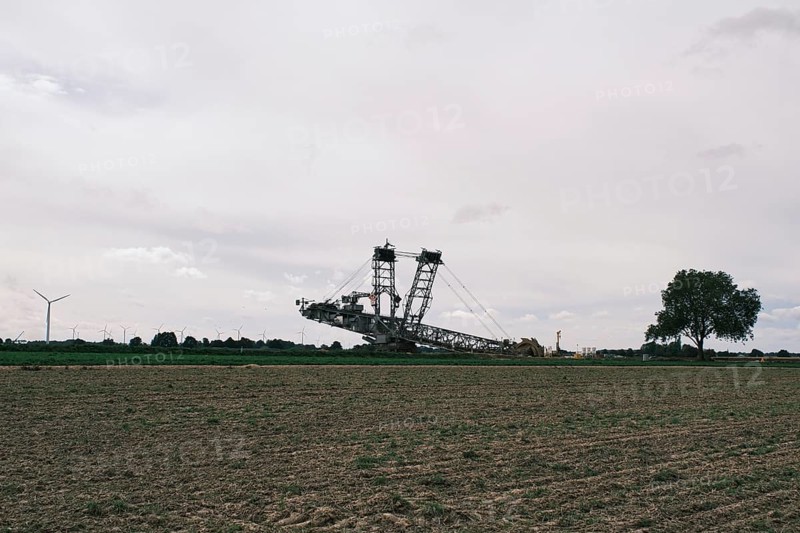 Large excavator on the edge of the Garzweiler opencast lignite mine