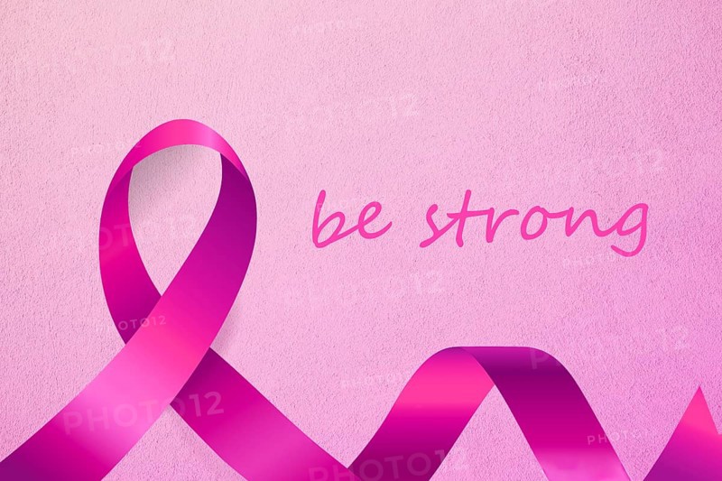 Be strong motivational inscription. National Breast Cancer Awareness Month concept