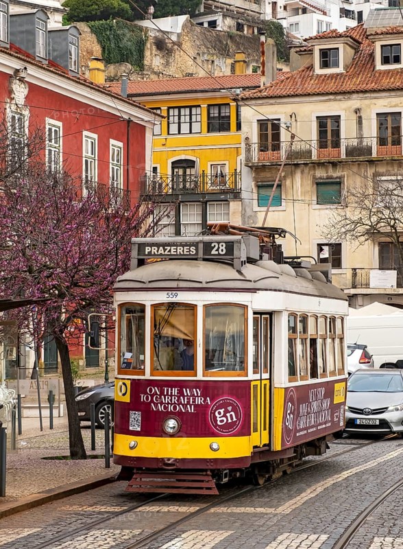 Lisbon tram 28 at Portas do Sol