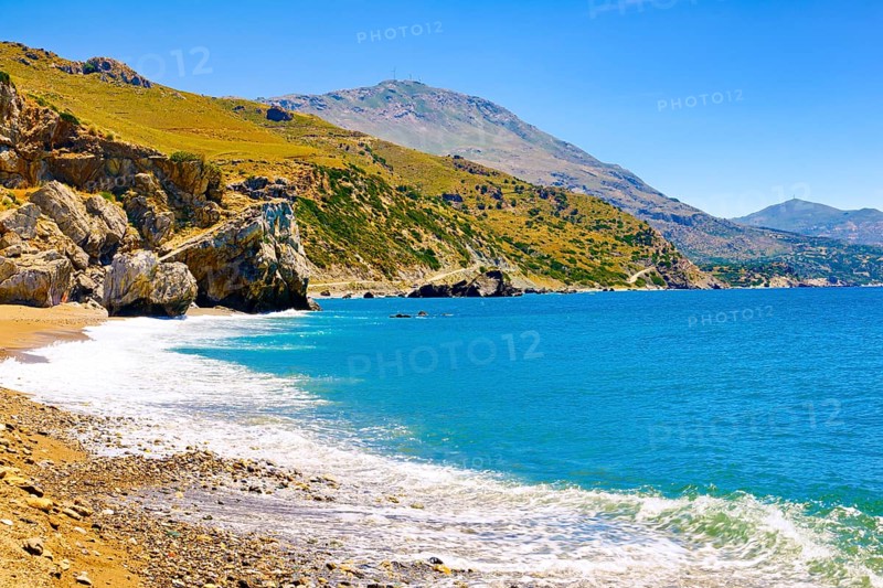 View of sandy beach of Preveli
