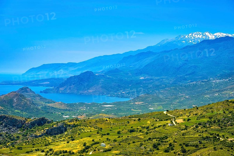 Summer day landscape of Crete island