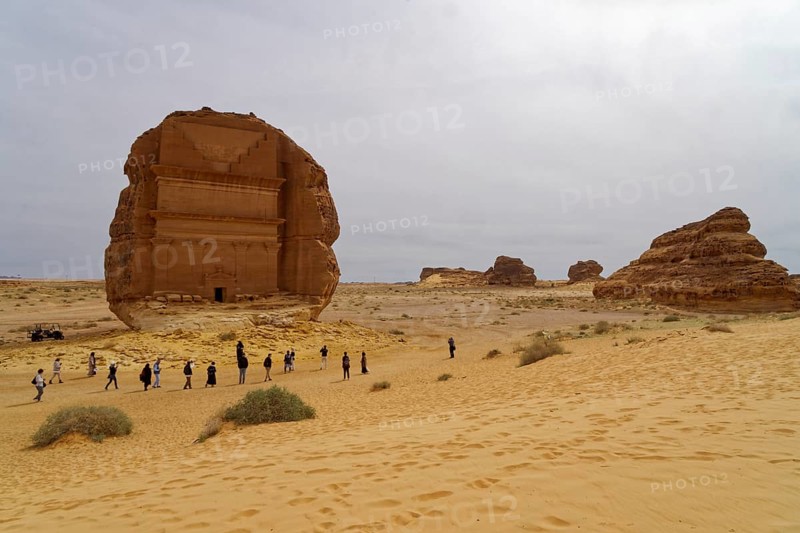 Tomb of Lihyan in the rock city of Hegra near Al'Ula