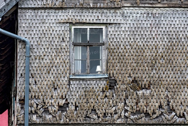 Dilapidated historic dwelling house