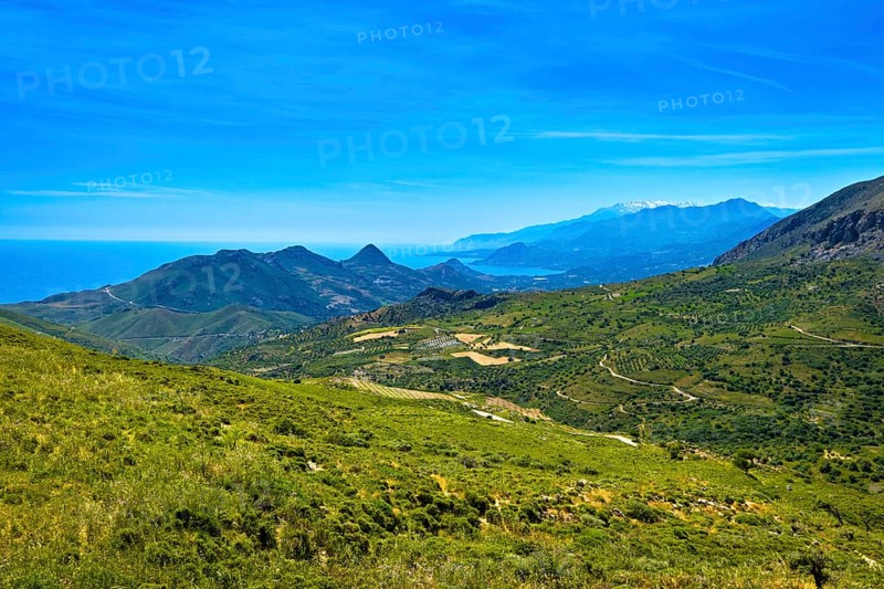 Summer day landscape of Crete island