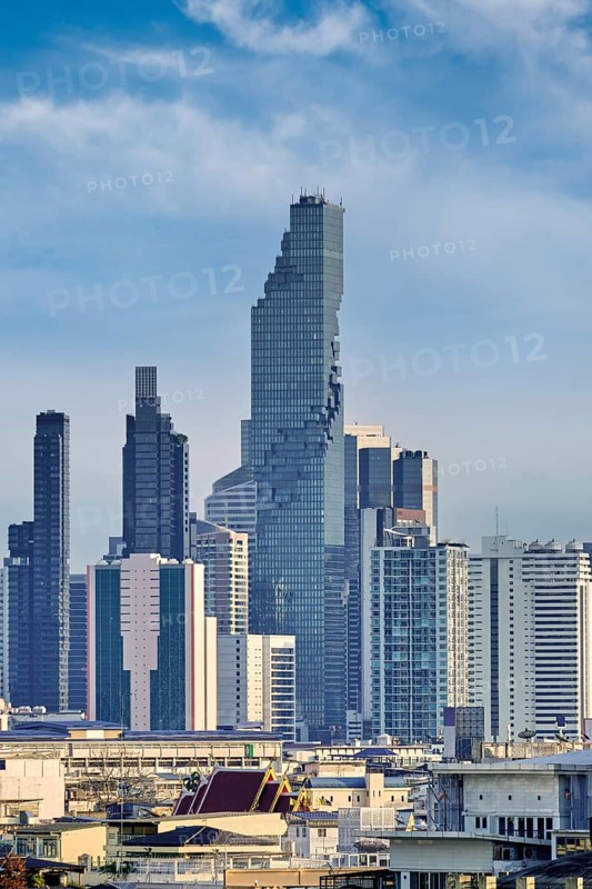 Beautiful cityscape of Bangkok city center in evening