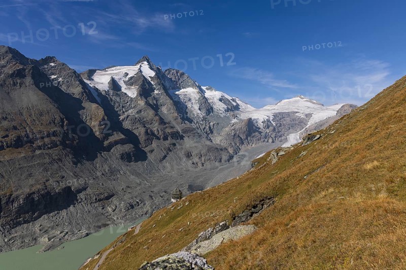 Mountain panorama with Grossglockner and Pasterzen glacier