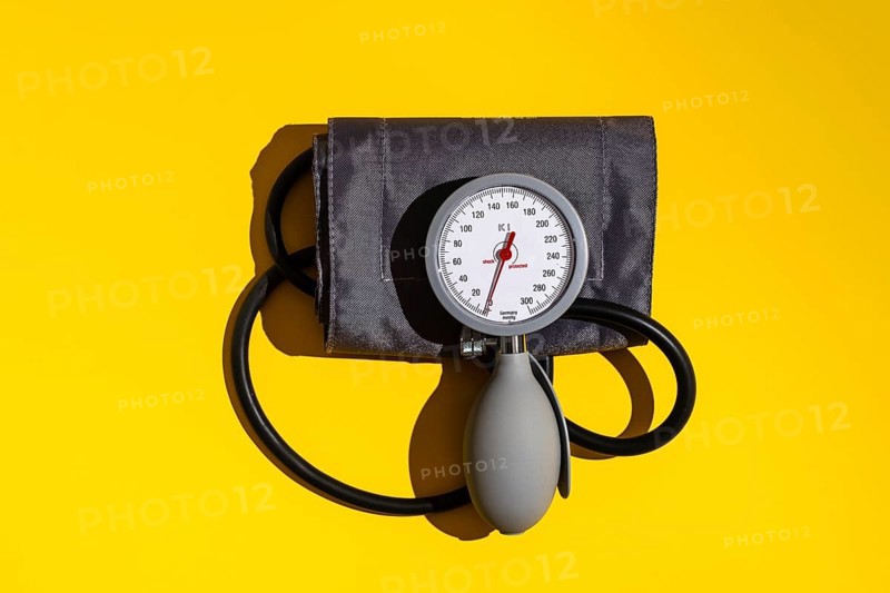 Top view on a blood pressure monitor