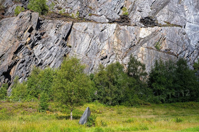 Slate rocks in the former quarry near Ballachulish
