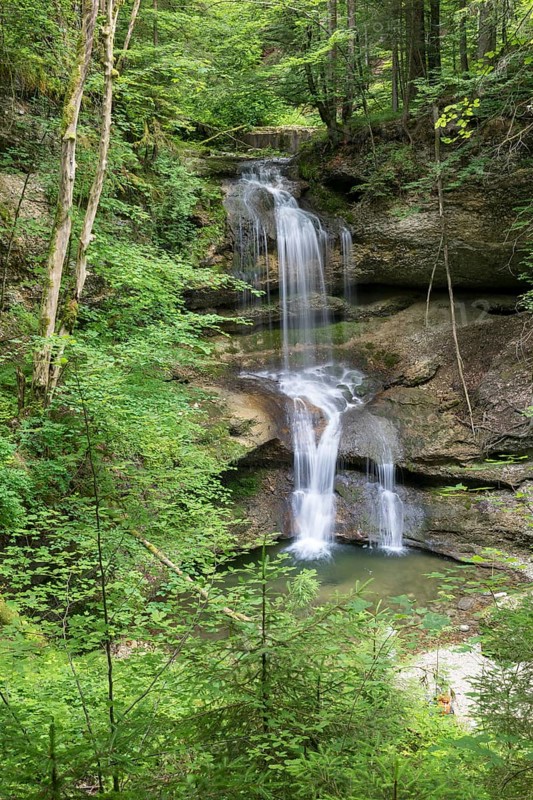 Mountain stream with waterfall a sight in Scheidegg