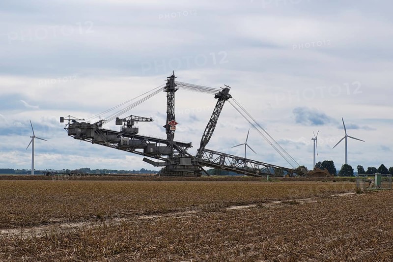 Large excavator on the edge of the Garzweiler opencast lignite mine