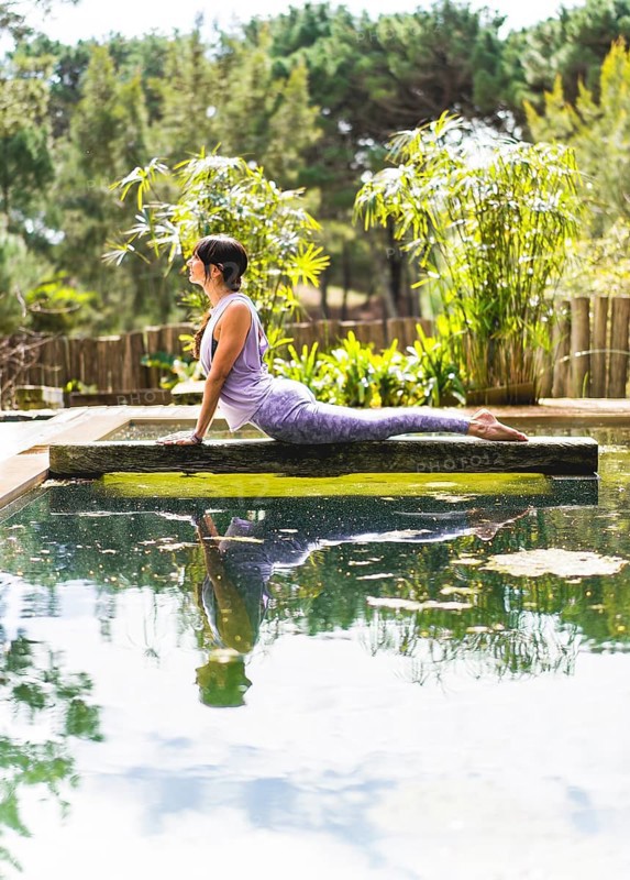 Woman practicing yoga