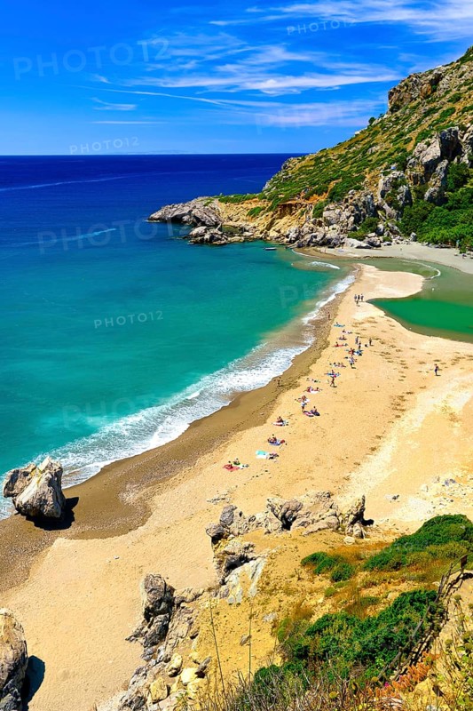 View of sandy beach of Preveli