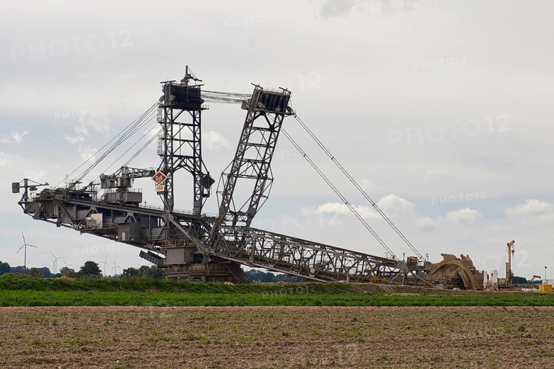 Large excavator on the edge of the Garzweiler opencast lignite mine