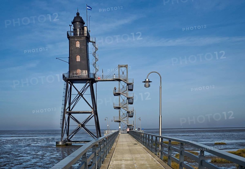 Old lighthouse at the harbour in Dorum -Neufeld