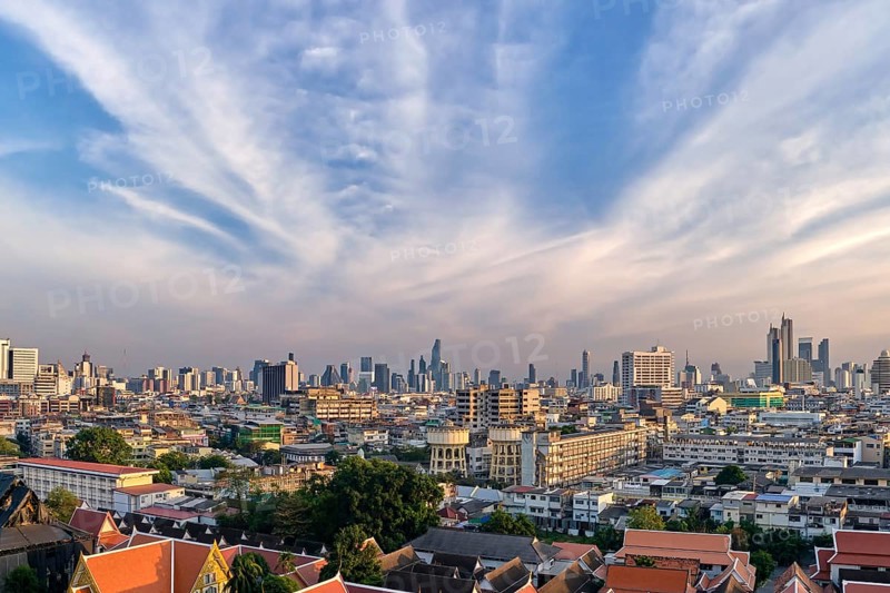 Beautiful cityscape of Bangkok city center in evening