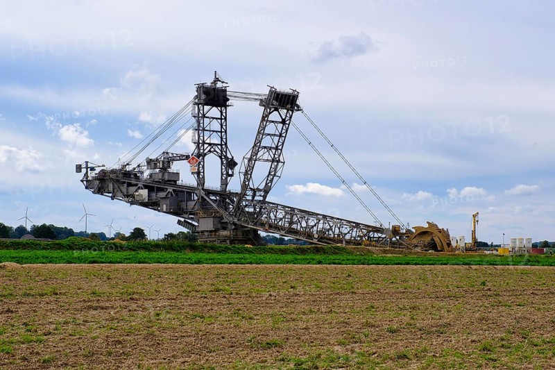 Large excavator on the edge of the Garzweiler opencast lignite mine