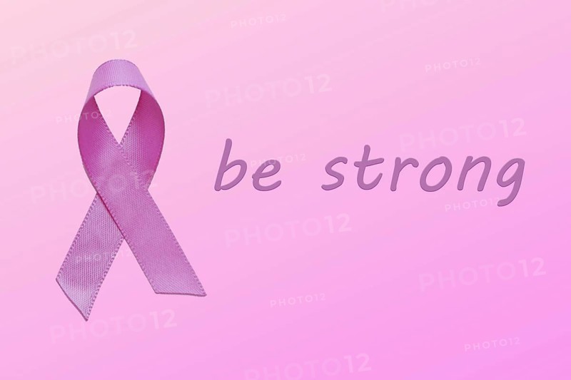 Be strong motivational inscription. National Breast Cancer Awareness Month concept