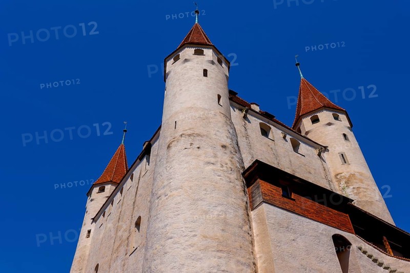 City of Thun with Castle and Clear Sky in a Sunny Day in Thun