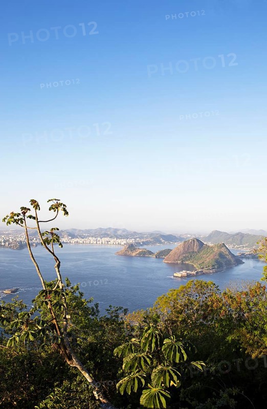 View of the Fortaleza de Santa Cruz da Barra and the island landscape in the Atlantic Ocean