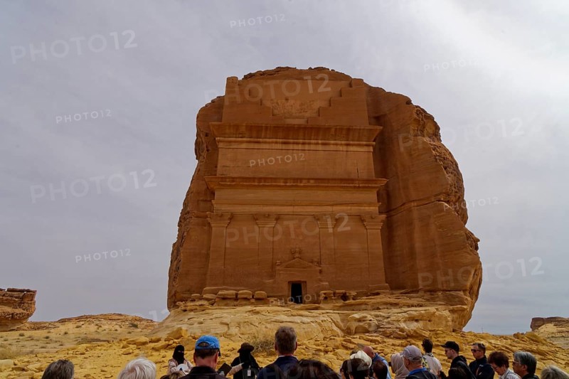 Tomb of Lihyan in the rock city of Hegra near Al'Ula