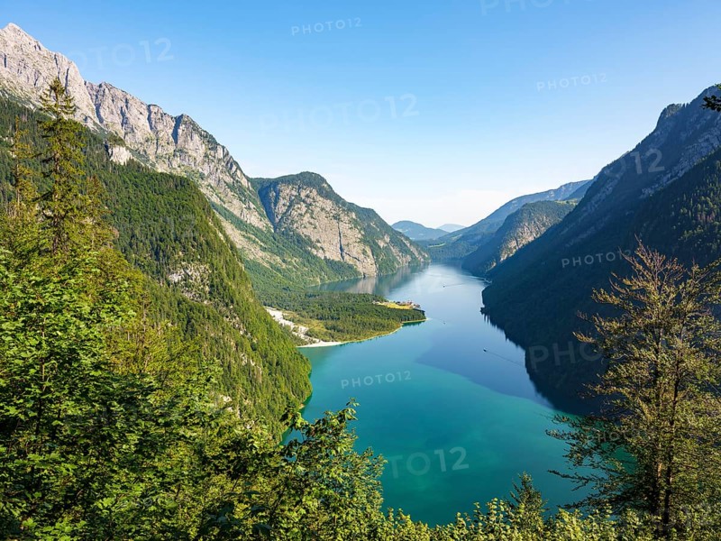 View of Koenigssee and Sankt Bartholomae