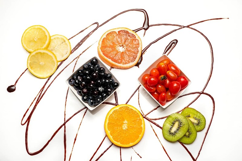 A vegetables composition with orange