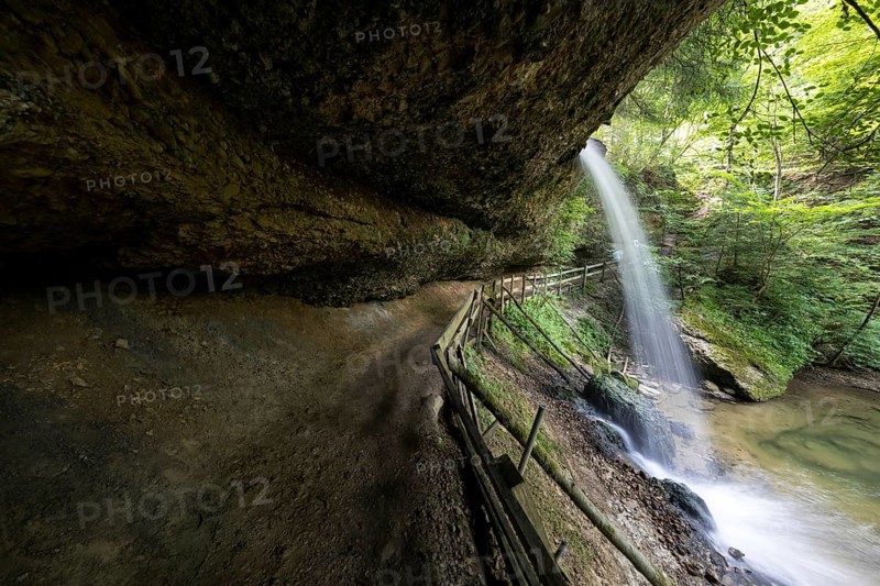 Mountain stream with waterfall a sight in Scheidegg
