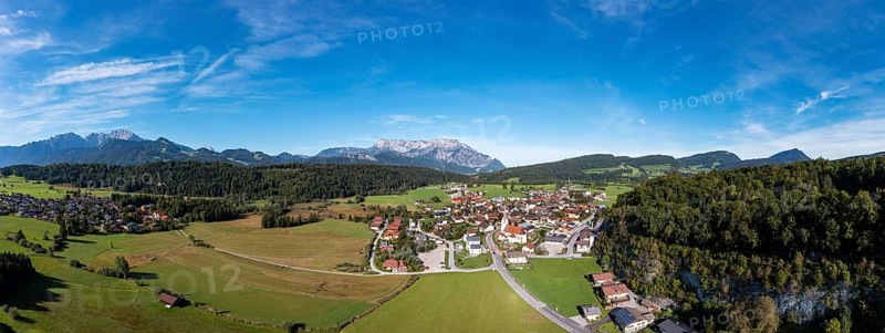Village view of Adnet with Untersberg