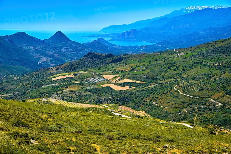 Summer day landscape of Crete island