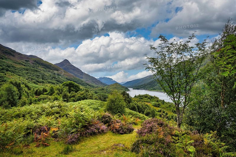 View to the freshwater loch Loch Leven