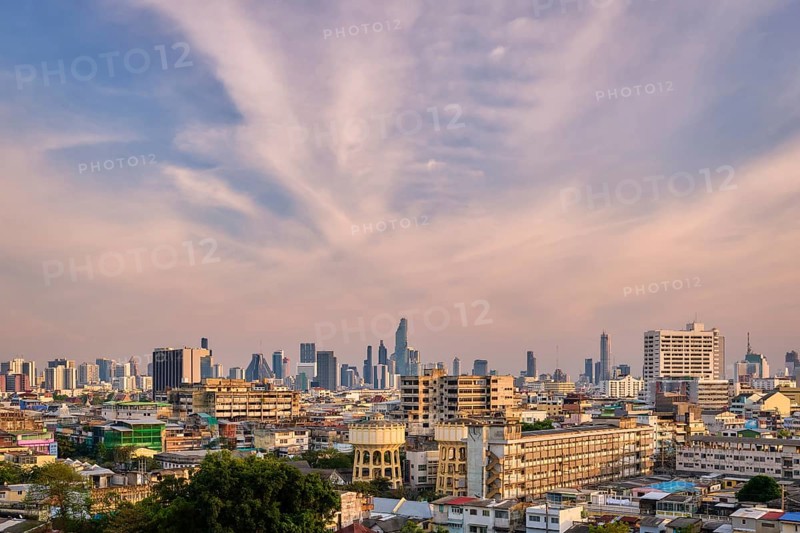 Beautiful cityscape of Bangkok city center in evening