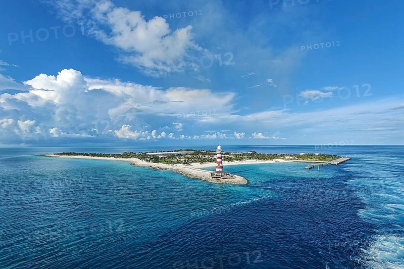 View of the private island of the cruise line MSC Cruises