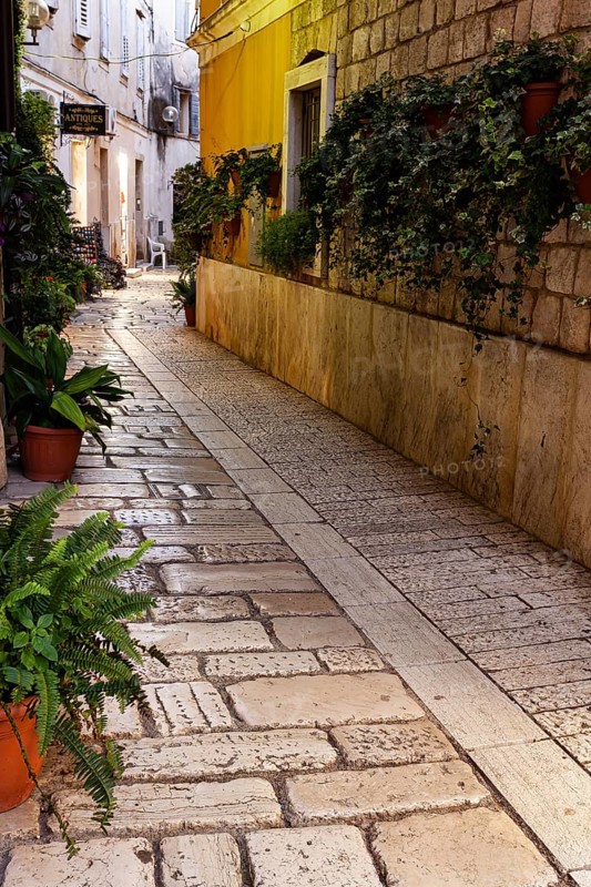 Old town of Porec in the evening