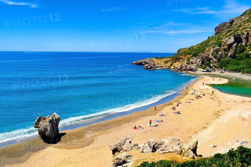 View of sandy beach of Preveli