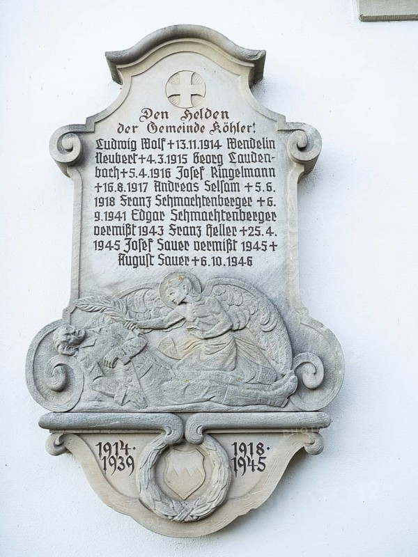 Commemorative plaque for victims of the World Wars