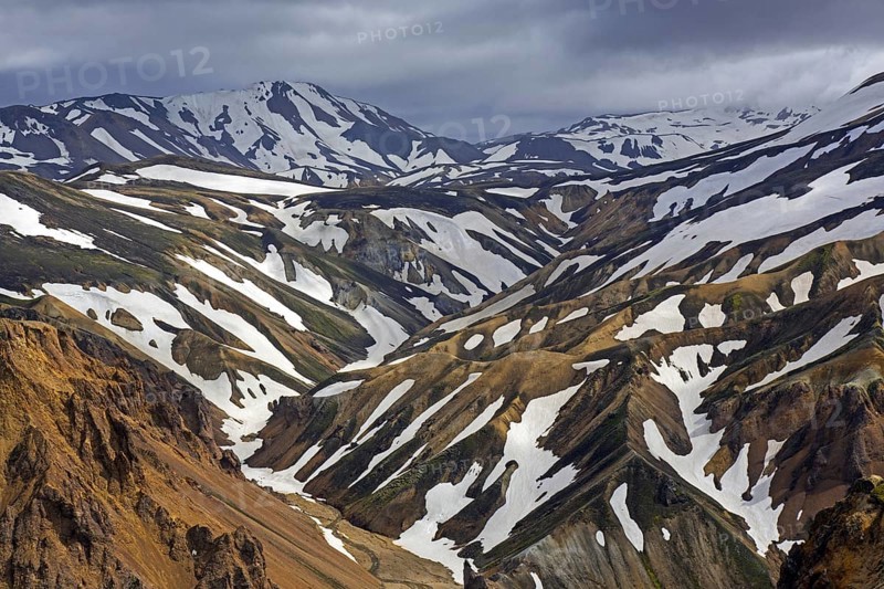 Rhyolite mountains at the Landmannalaugar valley in the Fjallabak Nature Reserve