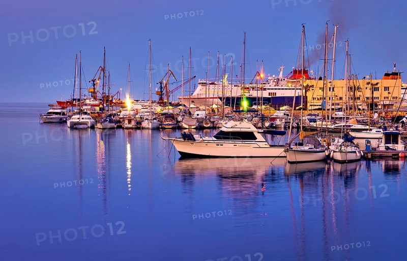 View of port area and bay in Heraklion