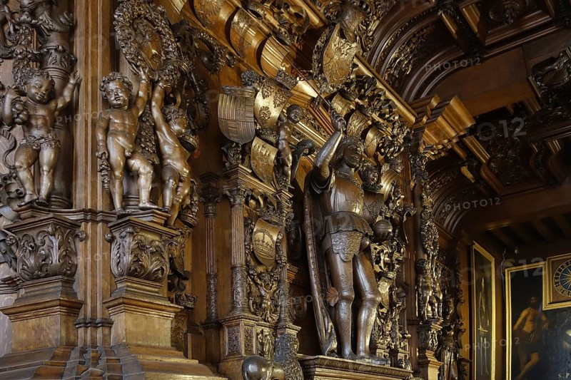 16th century Emperor Charles mantelpiece in Alderman's chamber at Brugse Vrije