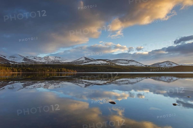 Loch Morlich at sunset in winter