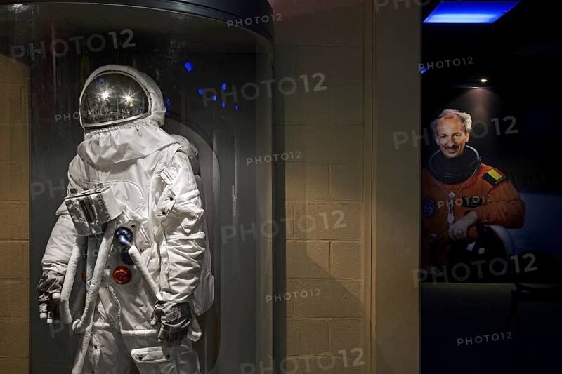 Space suit and astronaut Dirk Frimout at the Euro Space Center