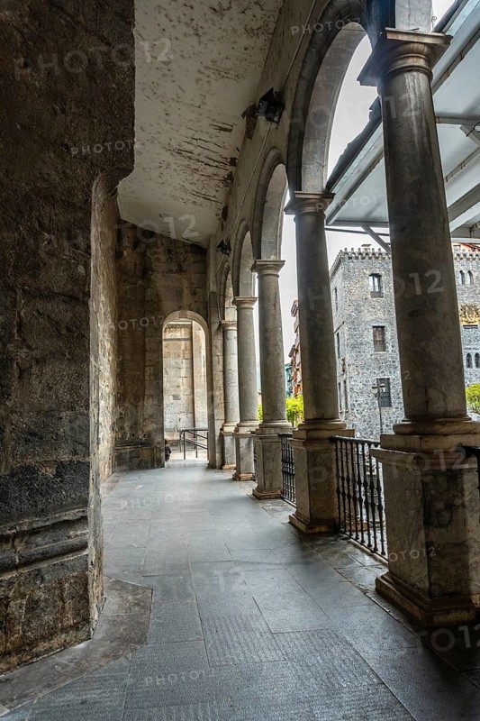 Columns in the basement of the church of Santa Maria La Real in the town of Azkoitia next to the Urola river