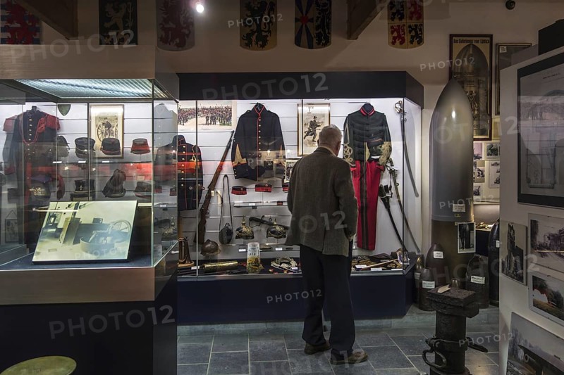 Tourist visiting the Fort de Loncin museum about the First World War One near Liege