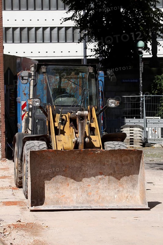 Excavator shovel on a construction site